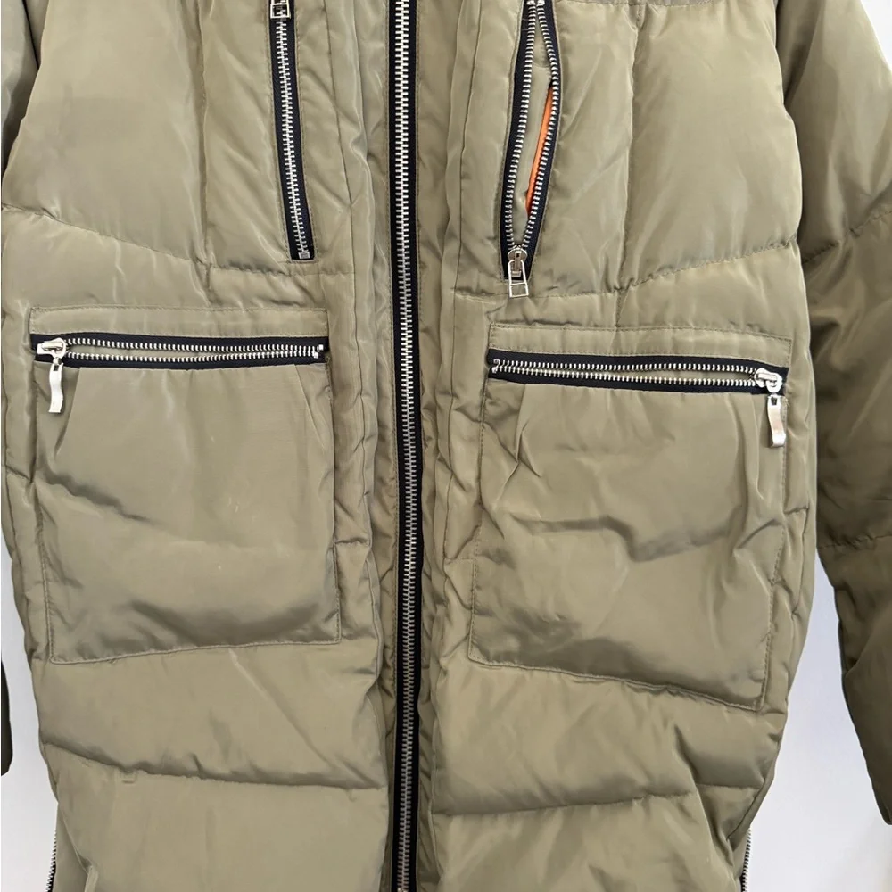 Olive Green‎ Puffer Jacket with Hood oversized